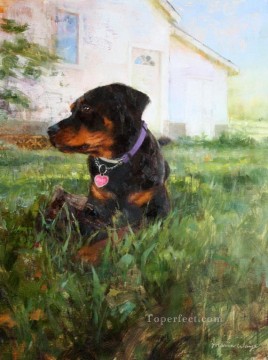 dog near house Oil Paintings